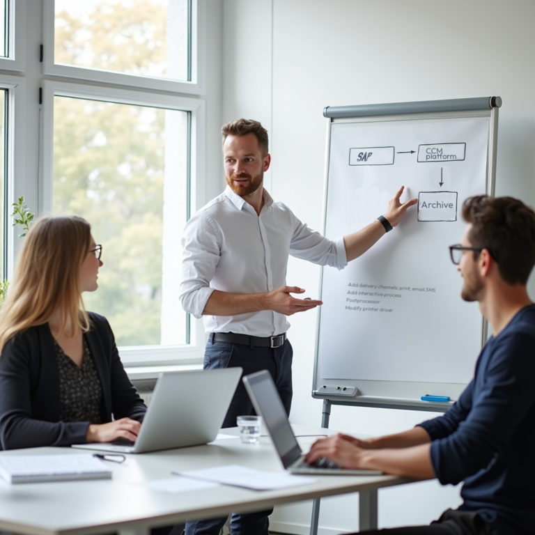 Formateur et deux étudiants