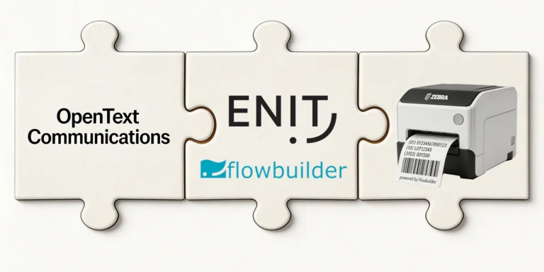 ENIT Flowbuilder bridges the gap between OpenText Communications and your Zebra printer